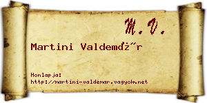 Martini Valdemár névjegykártya
